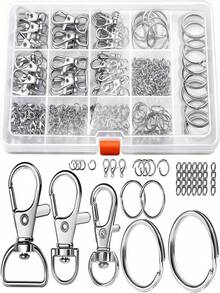DIY 13-Slot Fashion Keychain Making Kit, Key Ring, Key Chain, Hardware, Lobster Clasp, Box Accessories, Keychain Craft Jewelry - Multicolor - View 3