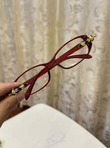 1pc Women's Casual Retro Plain Glass Eyeglasses, Suitable For Daily Wear And Street Style