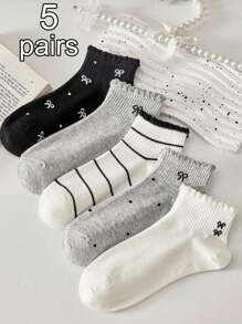 2 Paar Damen Socken mit süßem Kirschenmuster, geeignet für den täglichen Gebrauch