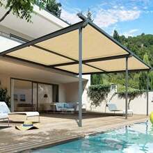 1 pieza Toldo de sombra para exteriores, Toldo de sol de 4 esquinas con protección UV, Lona impermeable para lluvia para exteriores, Refugio de lona impermeable para el sol para jardín, piscina, campamento