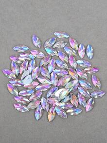 100 cái/gói, Đá giả Acrylic hình mắt ngựa 7*15mm, Đá giả đáy phẳng có đế bạc, Đá giả mắt ngựa nhọn không có lá kim, Dùng cho đồ thủ công tự làm, Trang phục khiêu vũ, Túi xách, Giày dép - Nhiều màu - Xem 10