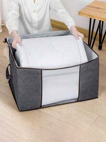 Large Capacity Storage Bag, Foldable Clothes Storage Box, Reinforced Handle Storage Box For Storing Clothes, Blankets, Bedding, Pillows And Toys (Grey) - Large Capacity Storage Bag With Handle - Bedroom And Closet Organizer Storage Box, Multi-Purpose Storage Box, Bedroom Closet Clothes Organizer Storage Box With Handle, School Supplies Storage Bag