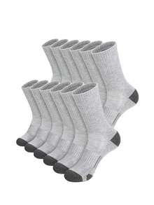 5 đôi tất thể thao bóng rổ cao đến bắp chân màu đen, trắng, xám cỡ lớn dành cho nam, tất đi làm, mùa thu - Nhiều màu - Xem 11