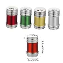 4pcs/Set Stainless Steel Spice Jars, Kitchen Seasoning Bottles, Airtight Pepper Shakers, Monosodium Glutamate & Salt Pots, Suitable For Home Barbecue Camping