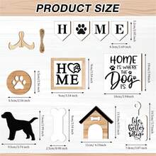 12pcs/Set Dog Home Dog Paw Prints Wooden Tray Ornaments Hanging Decoration Desktop Decorations For Dining Room Living Room Bedroom Holiday Room Hanging Decoration Home Decoration Christmas Gift Thanksgiving Gift Birthday Gift (No Tray) - Multicolor - View 3