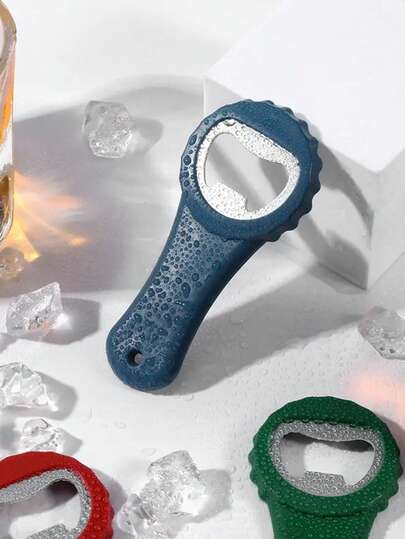 1/2/3pcs Random Color Wave Edged Bottle Opener, Portable Compact Beer Wine Juice Opener, Practical Kitchen Restaurant Small Tool