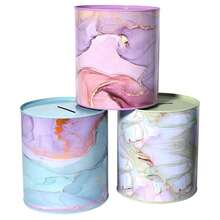 1pc Unique Large Capacity Marble Texture Piggy Bank, Smooth Tactile Sealed Cylindrical Metal Coin Money Saving Box, Suitable For Storing USD, EUR, AUD, GBP, SAR, TMT, EGP, CHF, TWD, AUD Coins, Random Color - Multicolor - View 7