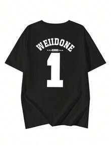 200g Pure Cotton T-Shirt 2025 Summer Ladies New Short Sleeve Pure Cotton Holiday Pattern Short Sleeve Round Neck Couple Wear Small Shirt Tops - 黑色 - 查看 3