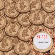 CYFUN DESIGN 20/25 PCS Eucalyptus Pattern Real Wax Sealing Stickers Self-Adhesive Wedding Invitation Envelope Seal Stickers For Decorating Wedding Invitations, Gifts,Back To School,School Supplies