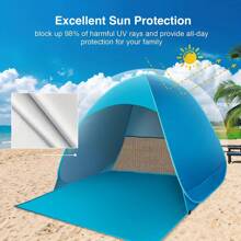 Barraca de praia dobrável, leve e durável, protege você da luz solar - Proteção UV FPS 50+! Inclui 6 estacas de chão. Presente de Natal, Halloween e Ação de Graças.