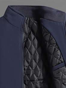 1pc Men's Long Sleeve Casual Stand Collar Cotton-Padded Jacket, Fashion Versatile & Comfortable Outwear For Autumn/Winter