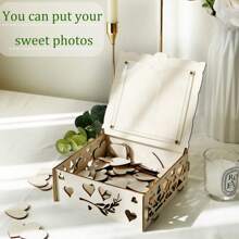 2025Hot SaleAerWo Wedding Guest Book, Guest Book Wedding Reception, Acrylic Guest Book Drop Box With Stand, Plywood Box, Wooden Hearts And Marker Pen, Wedding Signs Ceremony And Reception