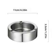 1 Stück Luxus Edelstahl Aschenbecher rund - Silber, geeignet für Büro, Zuhause, Hotel, KTV - verstärkt, kreativ, modisch