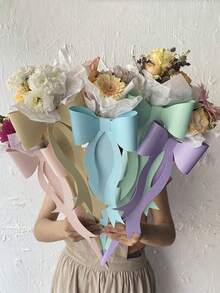 5 件玫瑰花包装盒，带蝴蝶丝带手柄，插花礼品盒 - 多 - 查看 1