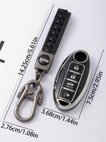 [Nissan Car Key Holder + Keychain 2pcs] Nissan Car Series Anti-Scratch & Anti-Drop + 0.1mm Ultra-Thin & Ultra-Quiet | 4-Button Precise Fit Car Models (Incl. Installation Screwdriver), Anti-Drop & Wear-Resistant Portable Design, 360° Signal Protection, Anti-Fingerprint Coating Maintains New Look [Please Check Details Page For Compatible Models]