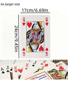 巨型扑克牌套装 - 超大扑克牌，适合派对游戏和节日 - 超大尺寸经典扑克牌游戏，适合 14 岁以上青少年和成人 - 高品质纸质材料，互动家庭娱乐 - 彩色 - 查看 9