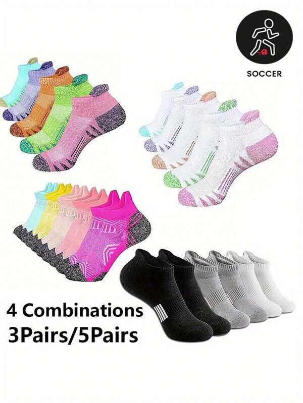 5 Pairs Compression Ankle Socks - Moisture Wicking Boat Socks, Highly Elastic Quick Dry, Lightweight & Breathable Sports Short Socks, Supportive & Low-Cut Design, Suitable For Running And Casual Wear