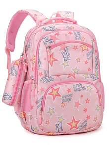 Cute Girls Backpack School Bag Gradient Color Princess Style Backpack Star Pattern Best Gift For Girls Beautiful Color Lightweight Middle School Student Backpack Back To School Season Gift Multi-Pocket Large Capacity Shoulder Handbag - Multicolor - View 6