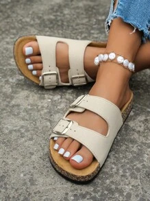 Sandales ouvertes rétro respirantes pour femmes, glissières confortables antidérapantes et durables, été pour dames