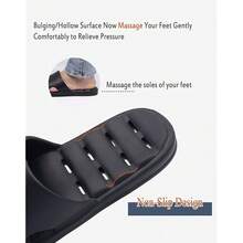 New-  Women's Shower Slipper, Quick Rying Non-Slip Slippers, Bathroom Hou & Pool San, In-Oor Slipper For Gym, Soft Sole, Beige, Size S, M, L, XL - 黑色 11-12 女士 10-11 男士 - 查看 6