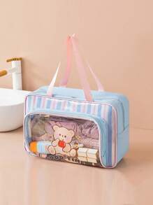 1pc Cartoon Swimming Bag With Wet & Dry Separation, Large Capacity Portable Fitness Waterproof Toiletry Bag, Cosmetic Storage Organizer