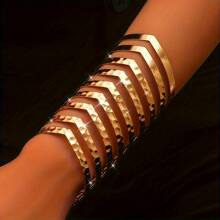 1 pièce Bracelet Manchette Métal Bohème à 9 Couches, Style Flashy et Exagéré