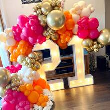 137pcs Rose Red Balloon Arch Garland Set, Rose Red, Orange Red, Pink, Gold Latex Balloons, Suitable For Decorating Birthdays, Bridal Parties, Princess Themed Parties, Weddings, Anniversary Celebrations, Valentine's Day Parties - Hot Pink - View 7