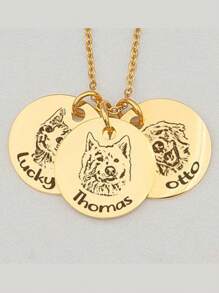 Colgante de collar personalizado con foto, diseño de retrato y recuerdo de mascota, grabado con láser, foto impresa con UV, collar para gato o perro, regalo de vacaciones y recuerdo