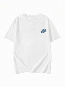 200g Pure Cotton T-Shirt 2025 Summer Ladies New Short Sleeve Pure Cotton Holiday Pattern Short Sleeve Round Neck Couple Wear Small Shirt Tops - 白色 - 查看 4