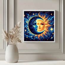 1 Stück [30*30cm/11,8*11,8 Zoll] [40*40cm/15,7*15,7 Zoll] 5D Diamant Malerei Set, Sonne und Mond Design, geeignet für erwachsene Anfänger DIY Mosaikkunst, Vollbohrung Handwerk Liebhaber DIY Diamantmalerei, anwendbar für Wohnzimmer, Schlafzimmer, Büro Wanddekorationen, Überraschungsgeschenk für Familien und Freunde Kunstdekor, ohne Rahmen
