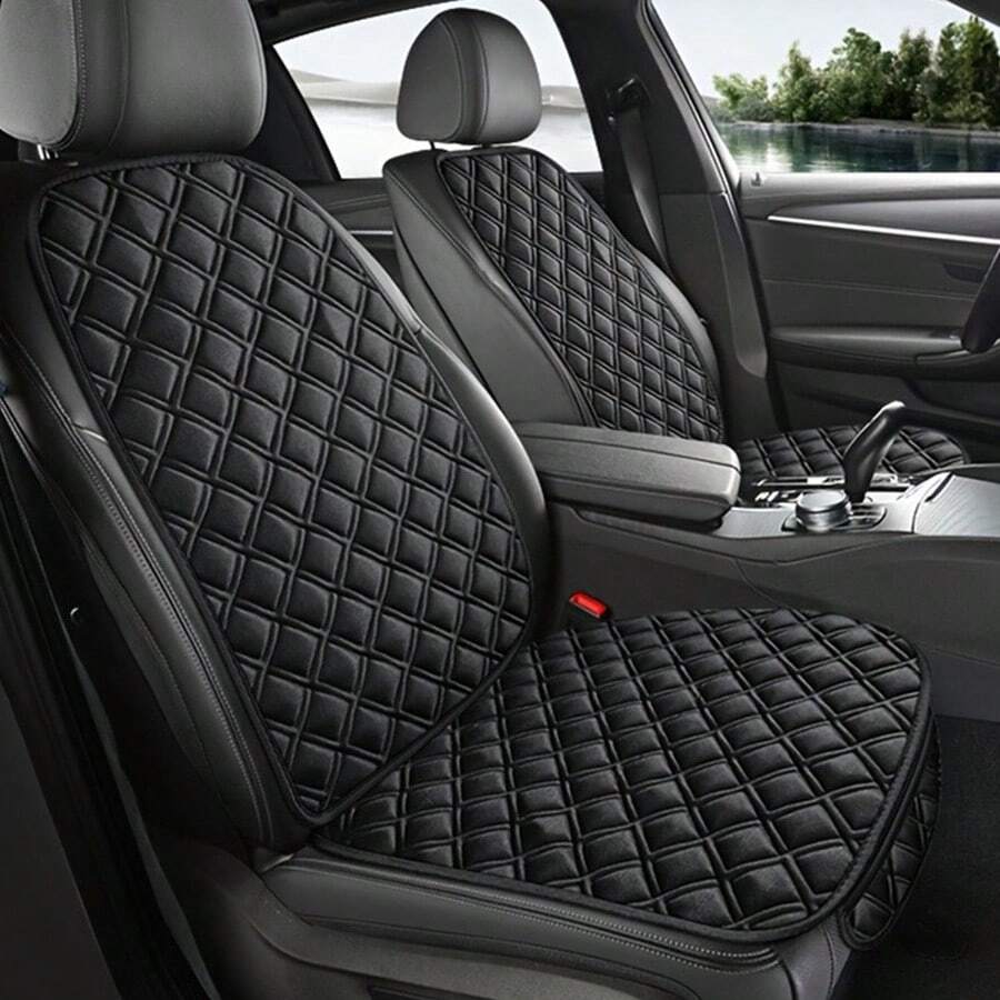 1 件亚麻刺绣纹理汽车座椅垫 - 夏季凉爽透气，四季通用前座套，汽车座椅保护套 - 座墊 - 查看 1