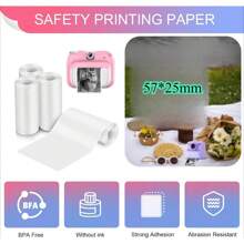 5 Rolls Instant Print Camera For Refill Print Paper - Thermal Mini Print Paper Rolls Photo Print HD Printing For Most Mini Instant Camera 57x25mm (2.24x1 Inch)