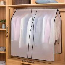 1pc Hanging Garment Bag, Transparent Clothing Cover Protector For Suits, Coats, Dresses, Storage Organization, Anti-Dust Clothing Protector Bag For Wardrobe Clothing Protective Cover, Dust-Proof Clothing Cover, Wardrobe Protective Cover, Clothing Dust-Proof Cover, Clothing Cover, Long Clothing Cover, To Prevent Dust, Moisture, Insect Pests, Travel Clothing Bag, Portable Clothing Cover, Foldable Clothing Protective Cover, Seasonal Clothing Protection, Seasonal Clothing Storage Cover, Moisture-Proof Clothing Bag, Transparent Dust-Proof Cover, Dress Dust-Proof Cover, Wedding Dress Protective Cover, Suit Cover, Workwear Cover, Clothing Used In Formal Occasions, To Prevent Dust, Wrinkles And Quality Degradation, Suitable For Hanging Dresses, Wedding Dresses Or Business Suits. Wedding Dress Storage,Personalized Wedding Favors,Wedding Decor,Groom Dust Cover,Bride,Bridal,Best Man, Bridesmaid