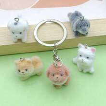 Set de 2/5 piezas de encantos de estatuilla de perro de oso de peluche de resina bonita con colgante de animal 3D de resina para hacer manualidades con llaveros, pulseras, collares y aretes