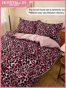 2/3件印花被套套装，柔软透气，可爱印花装饰床罩，完美适合单人床、双人床、特大床、大号床等所有尺寸的床，包含1件被套+1/2件枕套。适用于居家床上用品、学校床上用品和宿舍必需品，经Oeko-Tex认证 - 彩色 - 查看 2