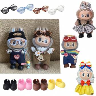 (Without Doll)Clothes,Glasses, Shoes, Those For 17cm/15cm Doll, First Generation Standing/Second Generation 15cm Sit, Clothes Can Be Matched With Hats, Shoes, Glasses,The Things For Doll Dressing Guide,Accessories,Doll Outfit,Case