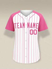 Custom Baseball Jersey Striped Button Shirt Personalized Sports Apparel Unisex White Casual Streetwear - White - View 3