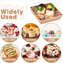 50 Pack Small Charcuterie Boxes With Clear Lids - To Go Paper Mini Charcuterie Box, Disposable Food Containers, 5Inch Dessert Boxes - Sandwich, Cookie, Sushi, Cake Slice, Strawberries (Brown) - màu nâu - Xem 9