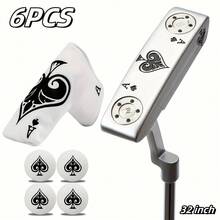 1pc Fun Golf Putting Stick With Poker Elements, 32 33 34 35 36 Inches, Hooded Golf Club - Improves Ball Speed And Accuracy, Detachable Weight, Equipped With 4 Fun Golf Balls. - Silver - View 15