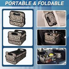 New  Car Trunk Organzier For Suv,Car Organziers And Storage With 6 Big Pocket For Women/Men 50L Waterproof Polyester Trunk Organzier For Minivan/Truck(Medium,Leopard Print) - Leopard print - 查看 4
