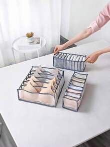 1pc/3pcs Underwear Storage Box Foldable Underwear Divider Storage Box, Wardrobe Storage Box Divider Box, Bra Drawer Storage Box Socks Underwear Storage Box Drawer Storage Clothes Pants Jeans Skirt Storage Box, Storage Pieces, Home Storage