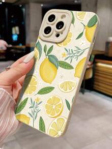 Funda de teléfono con borde recto perforado, pintada con flores de limón, anti-caída, compatible con iPhone, Redmi Note 11 4G y Redmi 11 Lite, versión internacional, resistente a arañazos, no la versión nacional - Multicolor - Ver 4