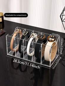 1pc Multi-Size Transparent Belt/Chain/Necktie/Headband Organizer Box, Detachable Assembly, Suitable For Daily Wardrobe Storage, Dresser Drawer, Jewelry And Accessory Organization, Multi-Functional Storage Box - Multicolor - View 15