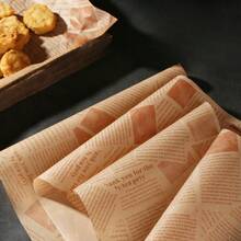 50 piezas de papel encerado con impresión de periódico vintage, para envolver sándwiches, hamburguesas, aperitivos fritos para freidora de aire, suministros de cocina y horneado