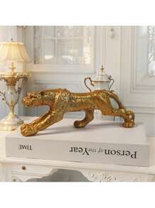 5pcs Assorted Color Resin Leopard Sculpture, Home Decor Animal Figurines, Ideal For Living Room, Desk, Cabinet, Holiday Gifts And Tabletop Decoration
