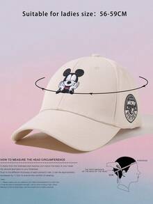 Disney Mũ lưỡi trai thêu hình chuột Mickey chính hãng, có thể điều chỉnh, dành cho cả nam và nữ, thích hợp cho mùa xuân, mùa thu, du lịch, đi biển, kiểu dáng Y2K dễ thương cho giới trẻ. - Nhiều màu - Xem 7