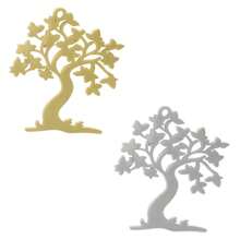 2pcs Fashionable 304 Stainless Steel Gold/Silver Plant & Flower Pattern Pendant, Vacuum Electroplated Durable Craft, Suitable For Necklace, Earrings, DIY Jewelry Making