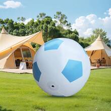 1pc Giant Inflatable PVC Blue Soccer Ball, Outdoor Garden/Lawn Game, Pool Party, Team Building Activity, Beach/Water Game, Suitable For Indoor & Outdoor Family Interactive Fun - Baby Blue - View 4