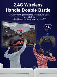1 Set Of Home TV Game Console Can Be Connected To HD TV Wireless Controller For Two-Player Battle Built-In 40000 Classic Nostalgic Retro Game Arcade Joysticks 40 Simulators Such As PS1/GBA/FC/NES Plug-And-Play Game Box Family Party Interactive Game Stick No Need For Network Games Can Be Archived