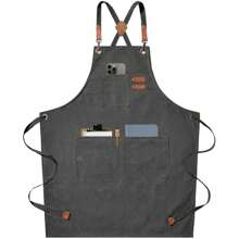 New Fashion Canvas Kitchen Aprons For Woman Men Chef Work Apron For Grill Restaurant Bar Shop Cafes Beauty Nails Studios Uniform